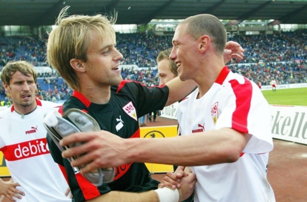 Timo Hildebrand (links, mit Sean Dundee) im Jahr 2003