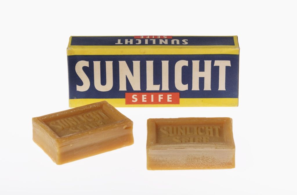 Sonne und Sauberkeit – aus dieser Logik entstand eine Kult-Marke: die Sunlicht-Seife, um 1940, hergestellt von der Sunlicht-Seifenfabrik AG, Mannheim