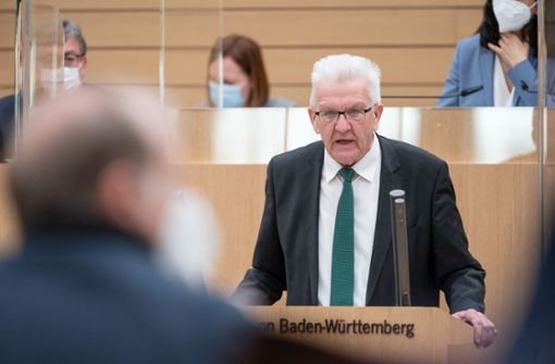 Ministerpräsident Winfried Kretschmann: Tempo bei den Sondierungsgesprächen. Foto: dpa/Marijan Murat