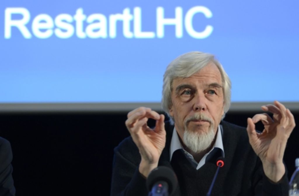 Der scheidende Cern-Direktor Rolf-Dieter Heuer bei einer Pressekonferenz zum Auftakt der neuen LHC-Experimente