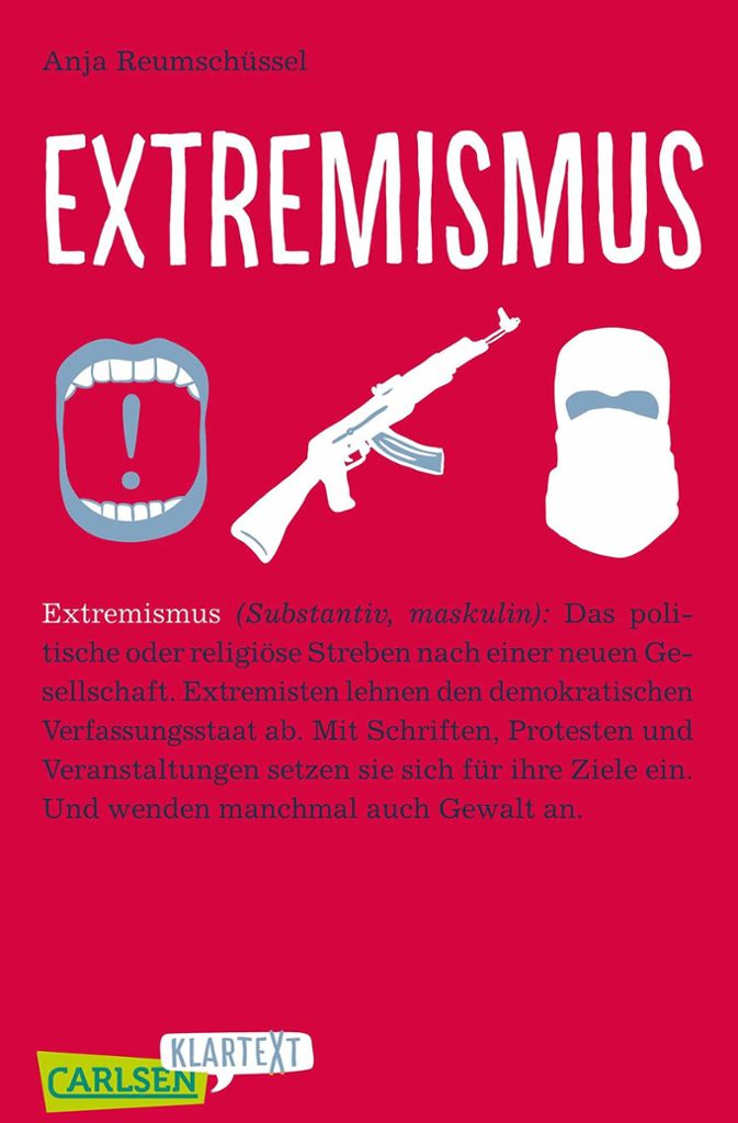 Sieger beim Sachbuch ist „Extremismus“ von Anja Reumschüssel, ein Buch das laut Jury „die Fülle des Stoffes differenziert und doch angemessen reduziert abbildet“ und so extremistische Anschauungen in vielen Facetten abbildet.