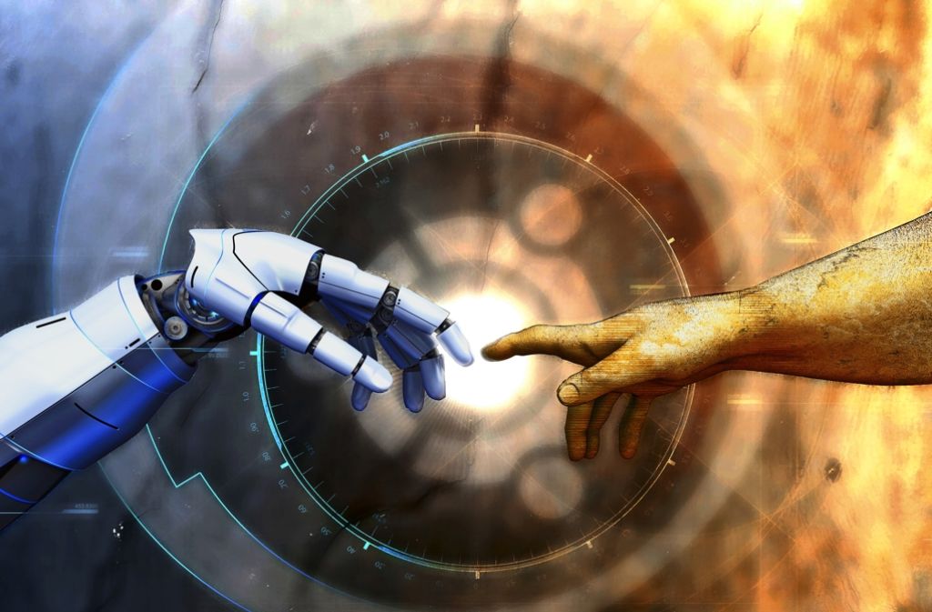 Mensch und Maschine Hand in Hand. Oder doch gegeneinander? Was wird die Zukunft bringen?