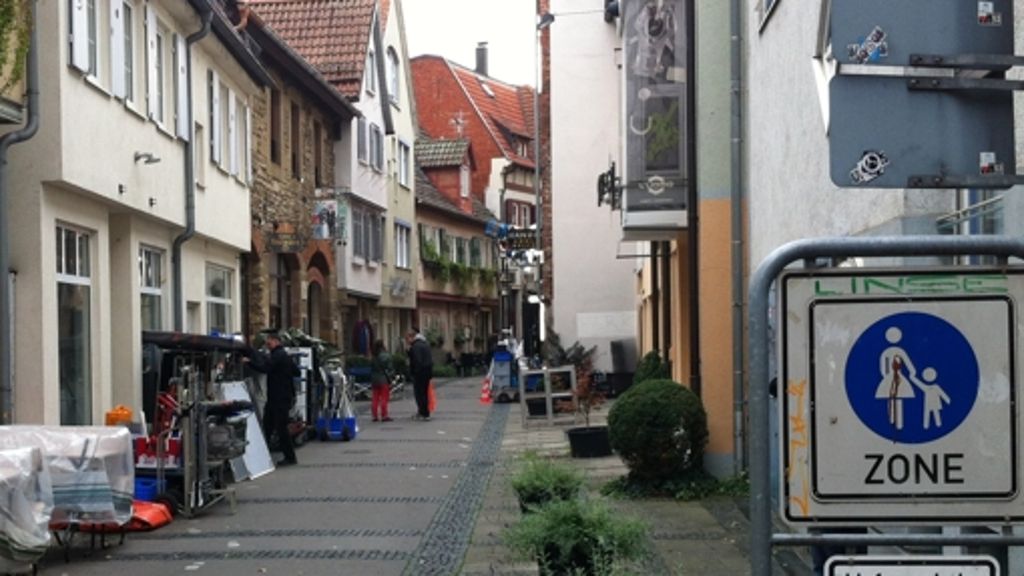 Dreharbeiten in Bad Cannstatt: Küblergasse als Serienschauplatz