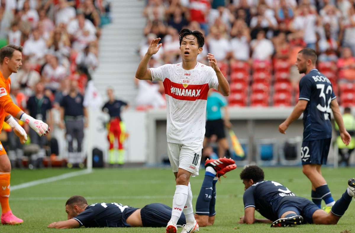 Woo-yeong Jeong (VfB) nach einer vergebenen Torchance.