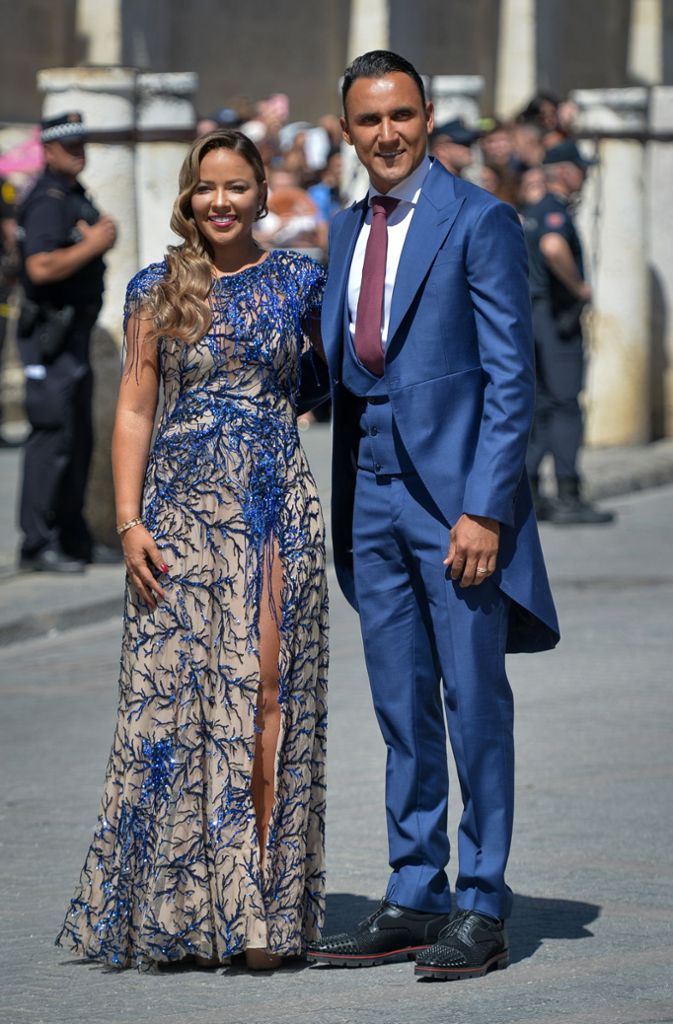 ... Real-Torhüter Keylor Navas mit Ehefrau Andrea Salas ...