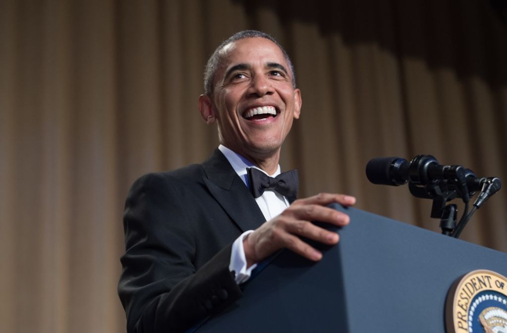 US-Präsident Obama nahm auf der Dinnerparty politische Gegner und Freunde aufs Korn.