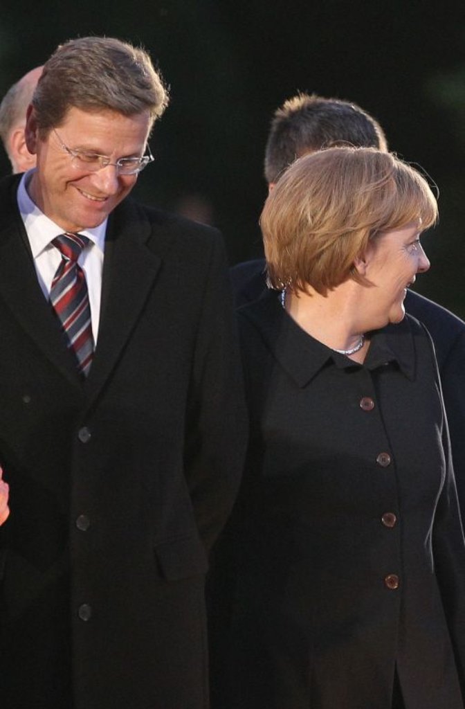 Bundeskanzlerin Angela Merkel (CDU) und Bundesaußenminister Guido Westerwelle (FDP).