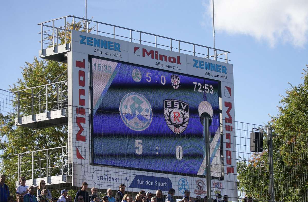 Kein Spannungsabfall nach dem DFB-Pokal-Highlight gegen Frankfurt: 5:0 am 22. Oktober im Derby gegen den SSV Reutlingen vor 4150 Zuschauern auf der Waldau.