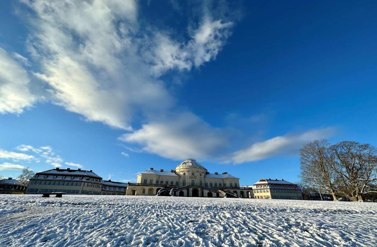 Schloss Solitude bietet zu jeder Jahreszeit einen schönen Anblick – besonders bei Schnee.