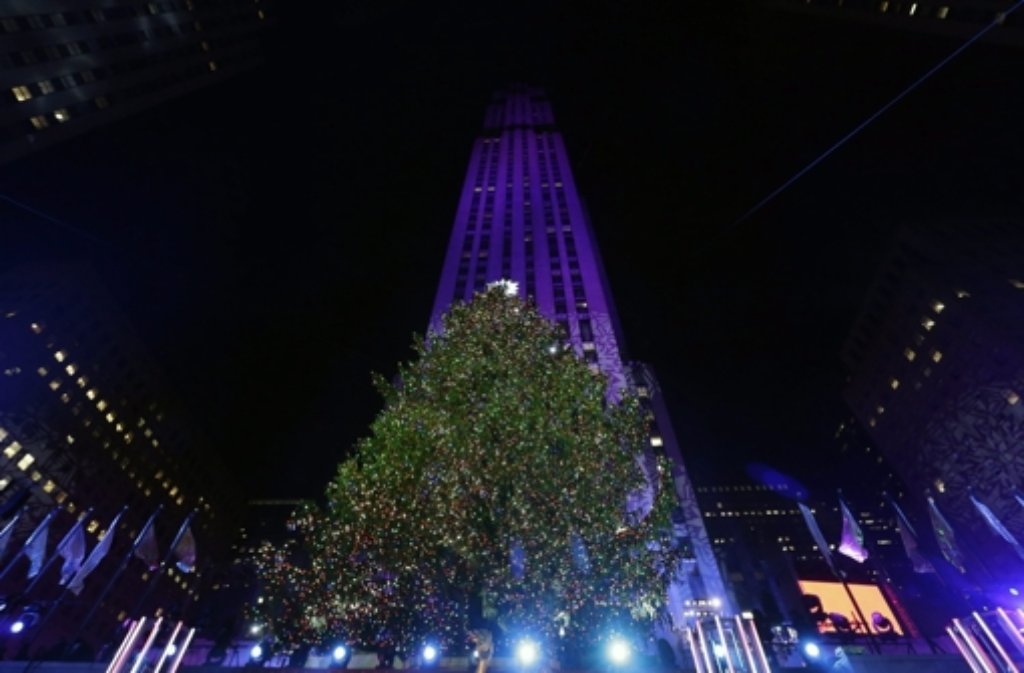 Der Weihnachtsbaum vor dem Rockefeller Center in New York.