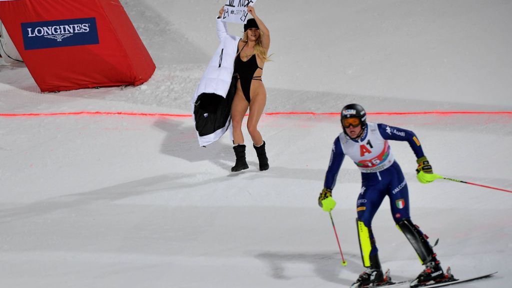 Beim Ski-Weltcup in Schladming: Champions-League-Flitzerin sorgt bei Abfahrt für Verwirrung