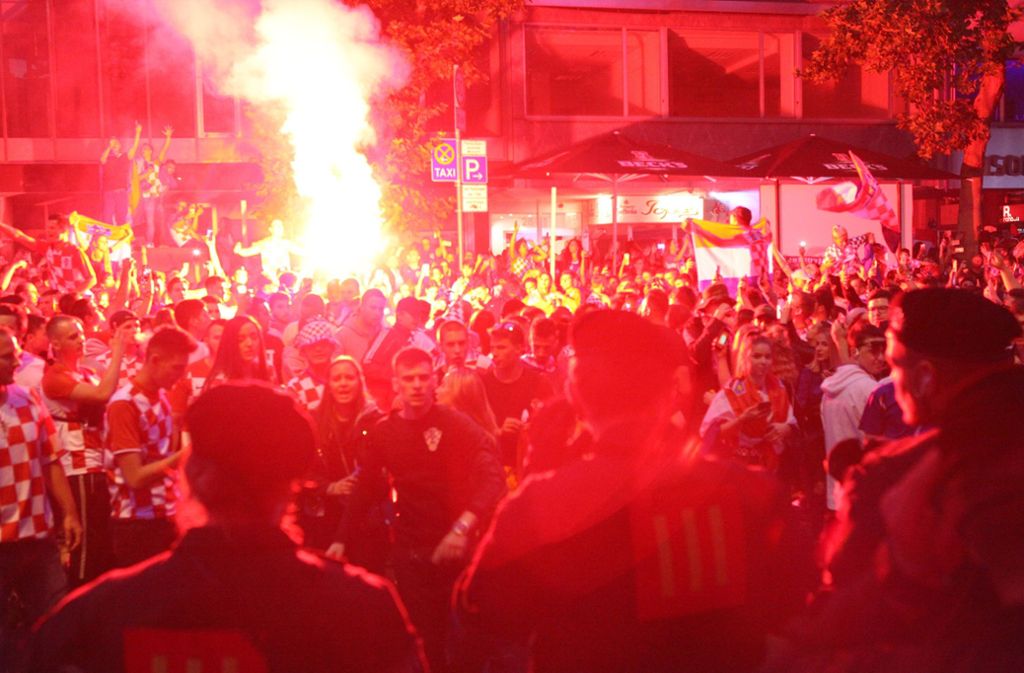 Die Kroaten feierten während der WM 2018 wieder eine rauschende Party in Stuttgart