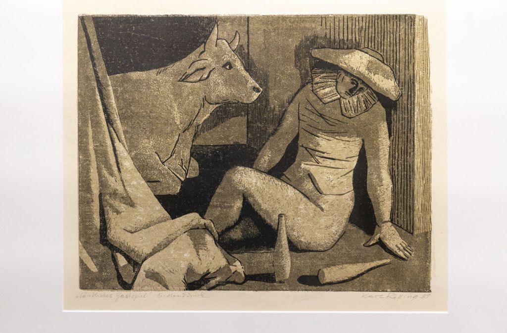 Aus der Studioausstellung „Bekenntnis zum Gegenstand“: „Ländliches Gastspiel“ von Karl Rössig.