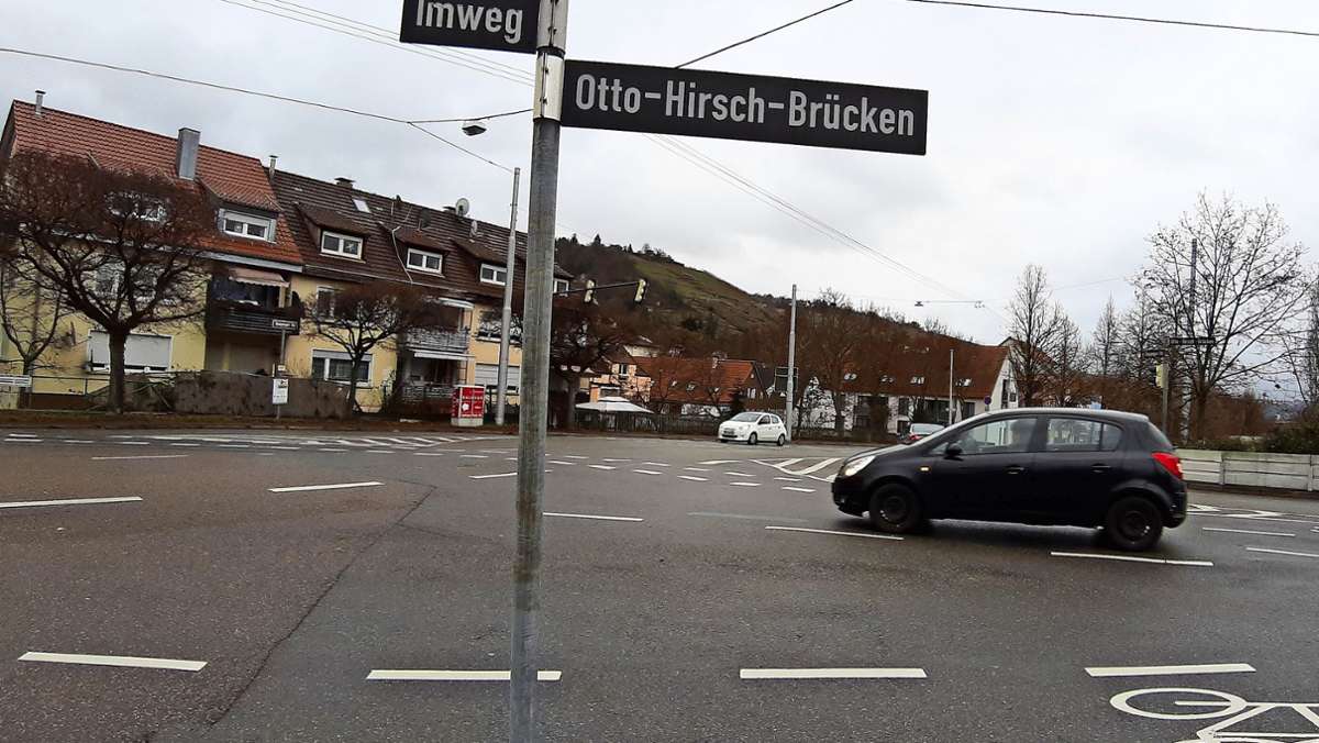 Kreisverkehr  in Stuttgart-Obertürkheim: Auf den Otto-Hirsch-Brücken geht’s erst 2023 rund