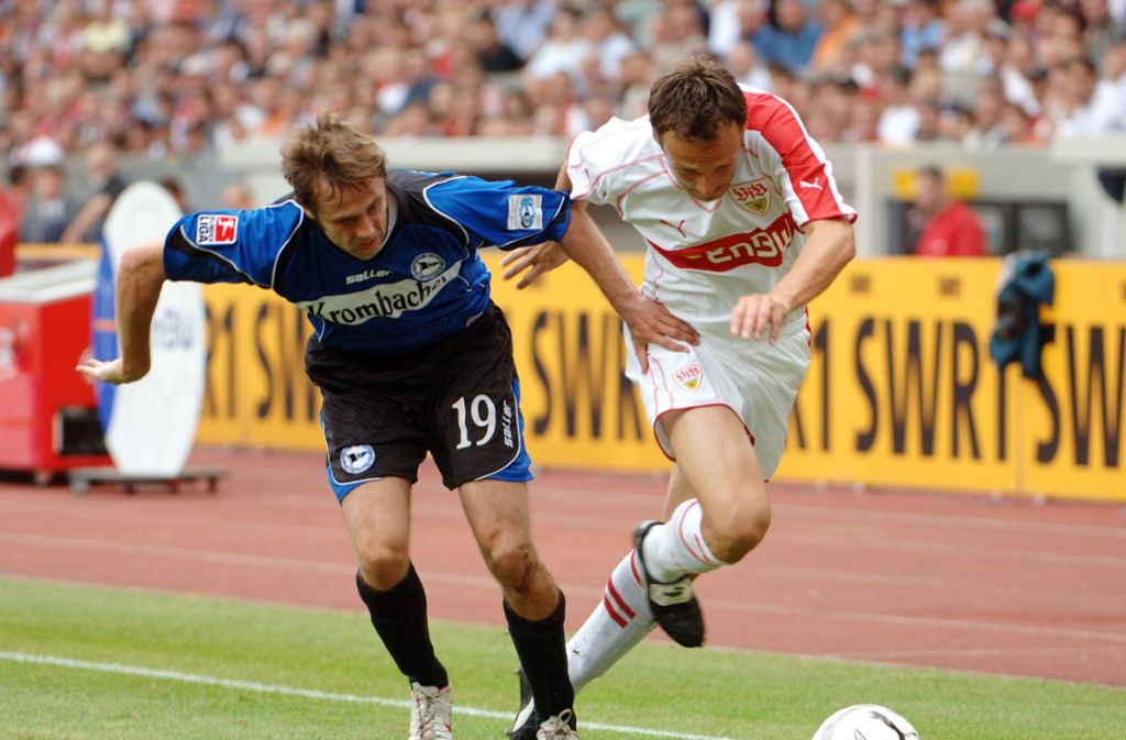 Von 1999 bis 2007 war Heiko Gerber (re.) für den VfB Stuttgart am Ball und wurde mit dem Club deutscher Meister. Von 1996 bis 1998 hatte er für Arminia Bielefeld gespielt.