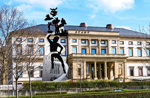 Sein Denkmal passe gut zum klassizistischen Stadtpalais, findet der Künstler Peter Lenk. Foto: /Joachim E. Roettgers GRAFFITI