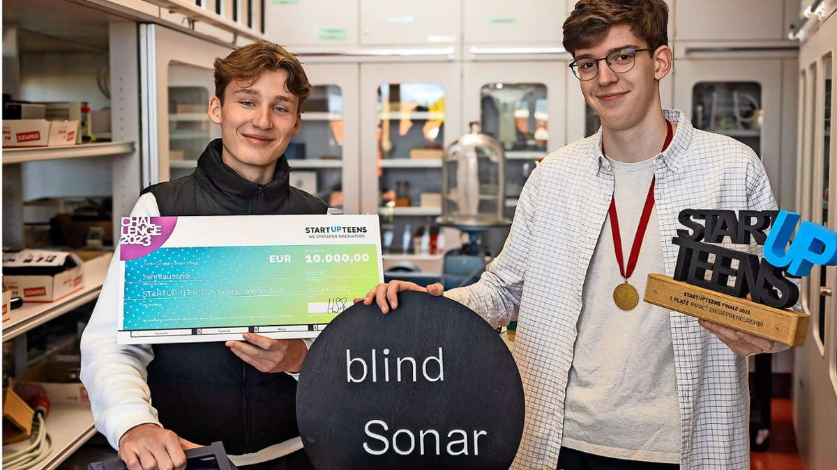 Jugend Forscht in Sachsenheim: Zwei Schüler erfinden Sonargerät für blinde Menschen