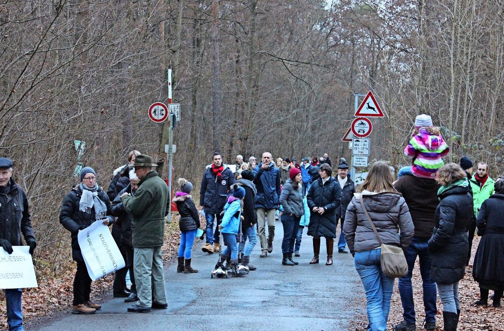 Zu der Demo im Naturschutzgebiet hatten der BUND und die Greutterwald-Initiative aufgerufen. Foto: Martin Braun
