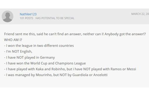 „Who Am I?“ Dieses Rätsel beschäftigt das Fußball-Netz. Foto: Screenshot//fifaforums.easports.com
