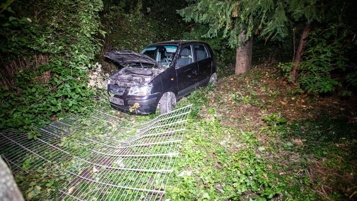 Kurioser Unfall in Stuttgart-Mitte: Betrunkener verfehlt Kurve und landet im Schlossgarten