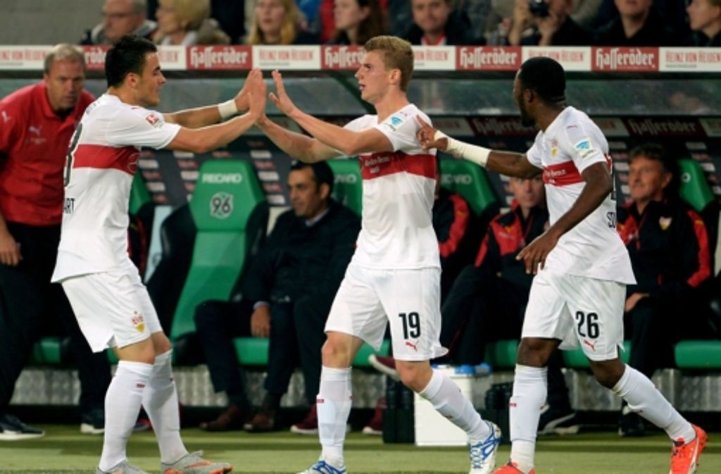 Die VfB-Spieler können endlich wieder jubeln.