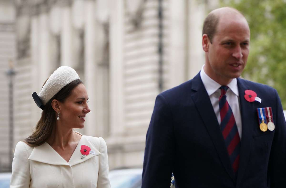 Prinz William und seine Frau Herzogin Kate nahmen an der Gedenk- und Dankesfeier zum „Anzac Day“ in der Westminster Abbey teil.
