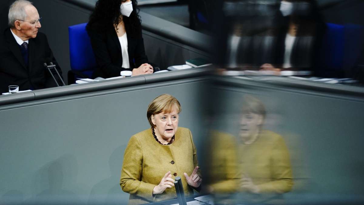 Angela Merkel im Bundestag: So verteidigt die Bundeskanzlerin die Verlängerung des Lockdowns