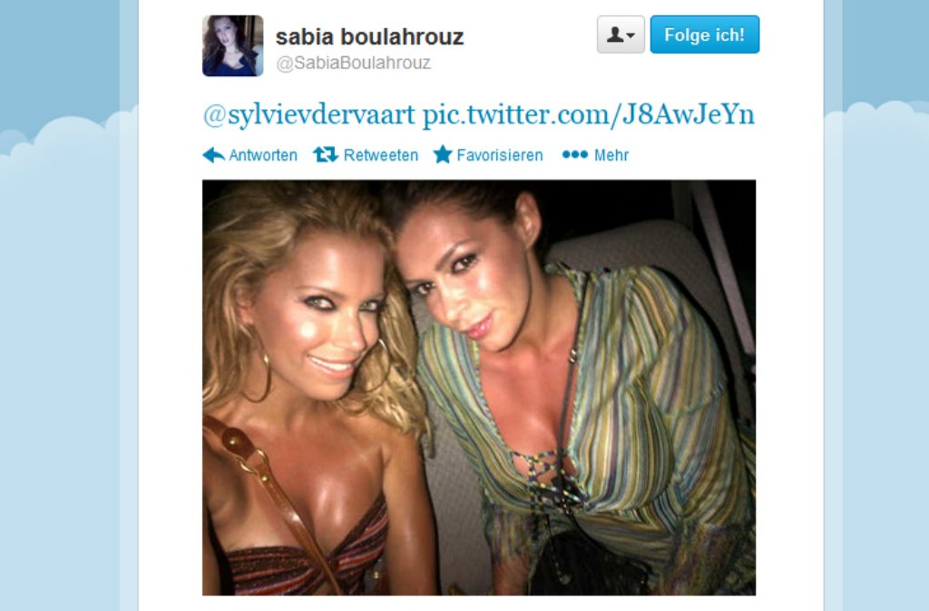 ... auf Twitter mehrere Fotos, auf denen sich die beiden Freundinnen sehr vertraut zeigen. Doch die Wahrheit im April 2013 ist: Sabia Boulahrouz ist ...