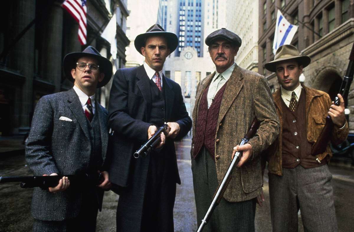 „The Untouchables“ (1987): Charles Martin Smith, Kevin Costner, Sean Connery und Andy Garcia (von links)