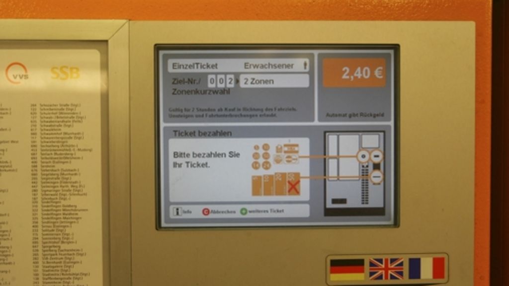  An den Ticketautomaten im Stuttgarter Norden treten zeitweise Störungen auf. Die SSB kümmert sich um die Behebung der Probleme. 