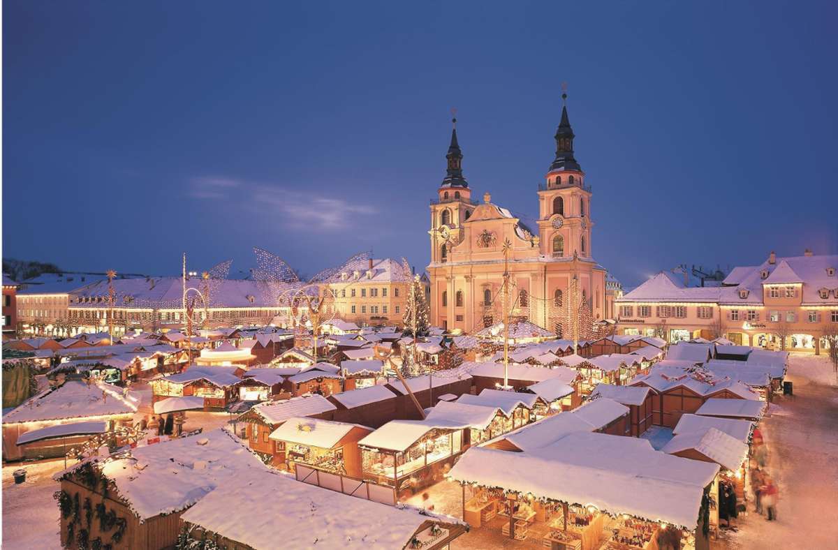 Der Ludwigsburger Weihnachtsmarkt wird dieses Jahr etwas kleiner als dies vor der Coronapandemie der Fall war.