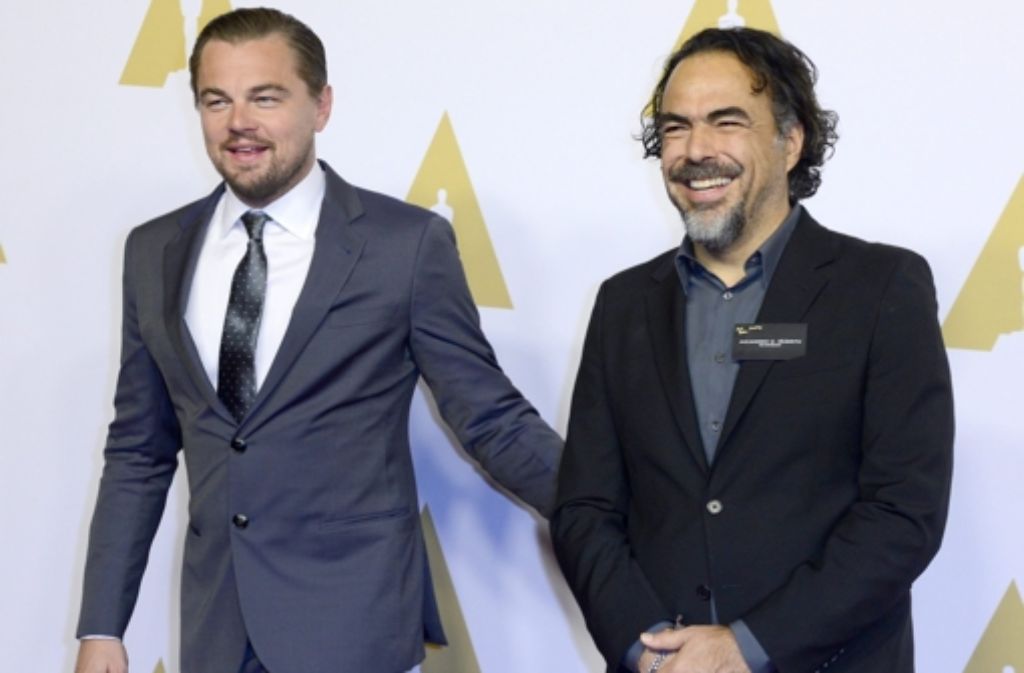 Leonardo DiCaprio (l.) und der mexikanische Regisseur Alejandro González Iñárritu sind für Oscars nominiert.