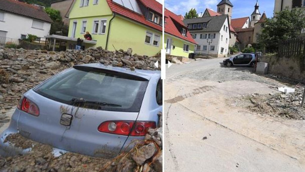 Drei Monate nach Unwetter: Vorher-Nachher-Bilder aus Braunsbach