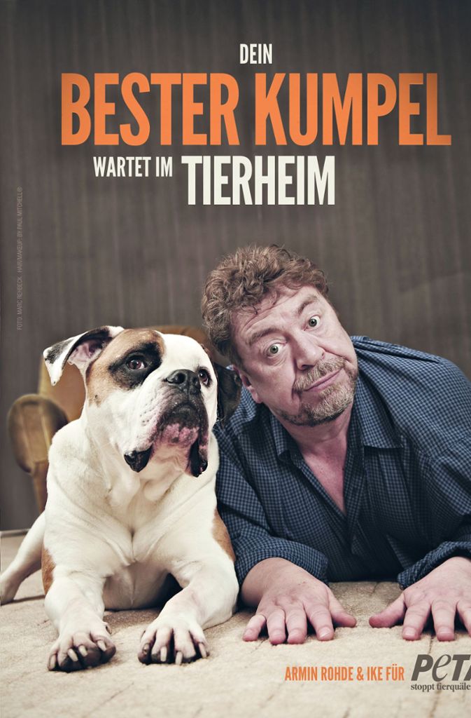 Der Schauspieler Armin Rohde hat seinen Hund nicht vom Züchter, sondern aus dem Tierheim.