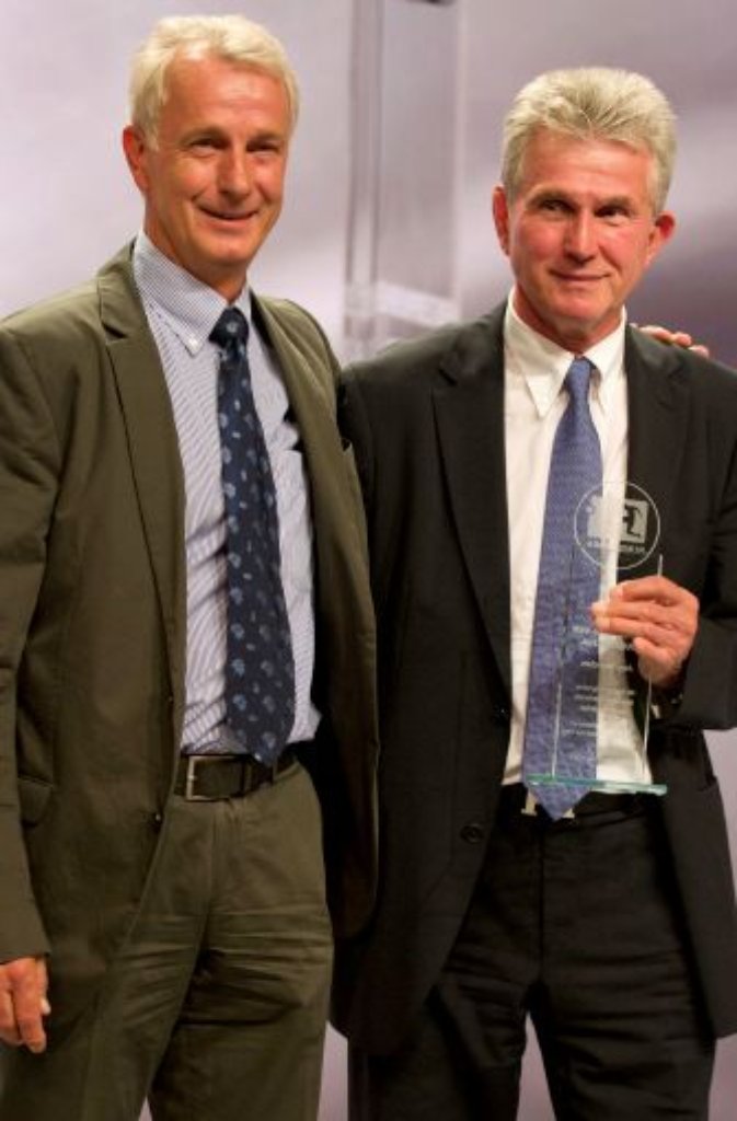 Rainer Bonhof (links) und Jupp Heynckes, der einen Ehrenpreis erhielt.