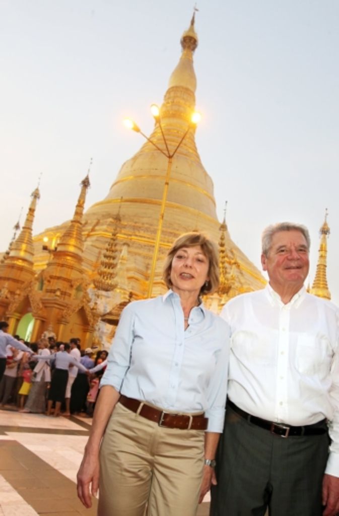 9. Februar 2014: Joachim Gauck und Daniela Schadt zu Besuch in Birma.