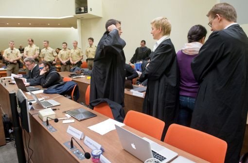 Der Blick in den Gerichtssaal, in dem der NSU-Prozess verhandelt wird. Foto: dpa