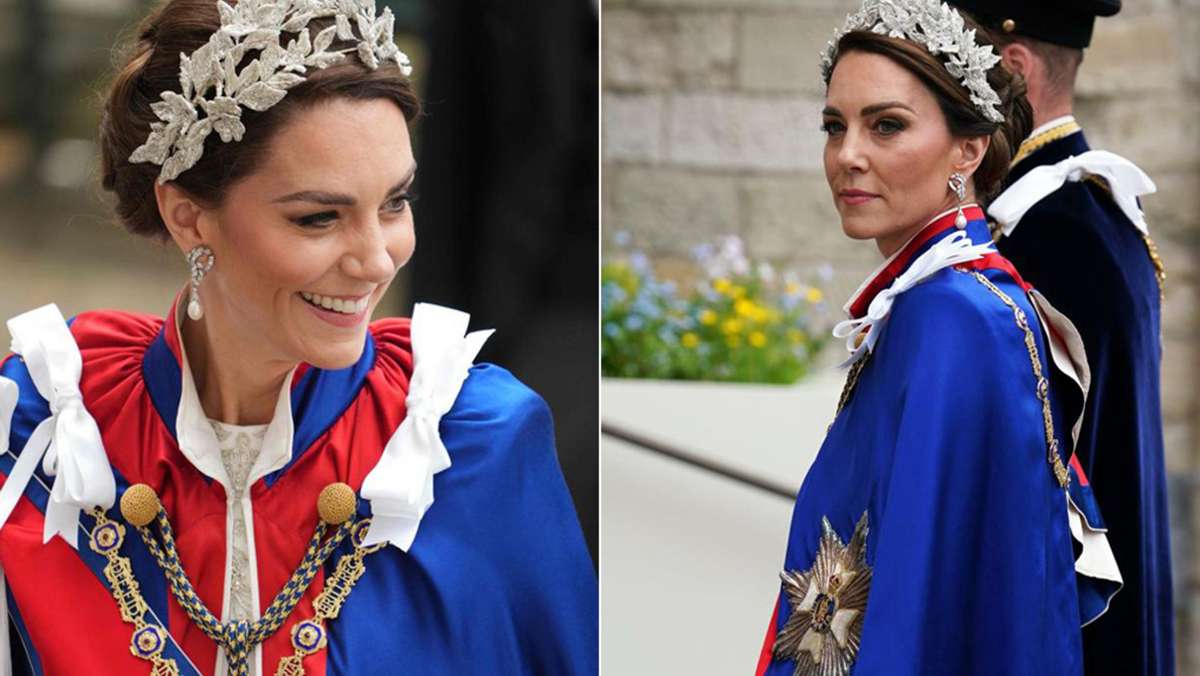 Prinzessin Kate bei der Krönung: Welchen Umhang trug sie über ihrem Kleid?