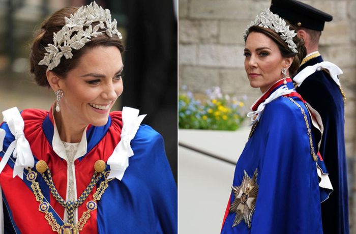 Prinzessin Kate bei der Krönung: Welchen Umhang trug sie über ihrem Kleid?