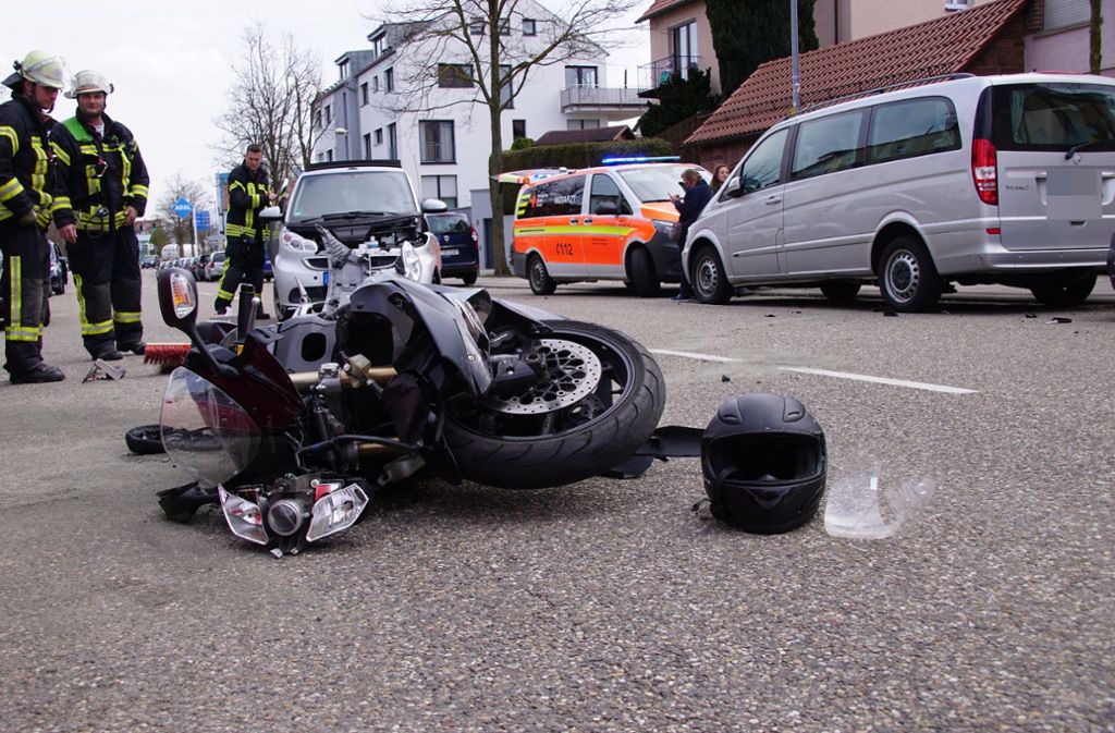 Das Motorrad nach dem Unfall am Dienstagnachmittag.