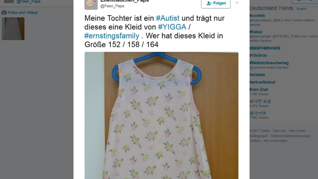 Berührende Aktion auf Twitter: Vater sucht Kleid für seine autistische Tochter