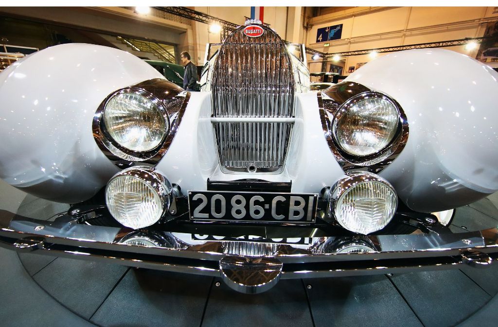 Auf der Techno-Classica in Essen ist auch ein Bugatti Typ 57c Gangloff Roadster zu sehen. Die Schau gilt als größte Oldtimer-Messe der Welt.