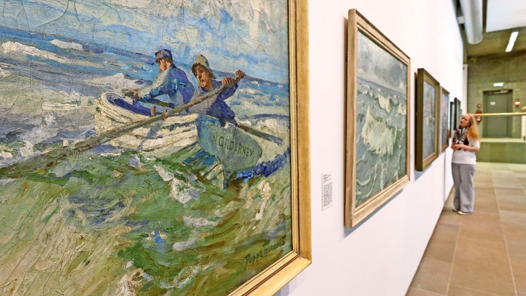  Meeresbrise mitten im Schwabenland: Die Städtische Galerie Bietigheim-Bissingen huldigt der Nordsee – mit Kunst und Kluntje. Zu sehen ist die Schau bis zum 8. Juli 2018. 