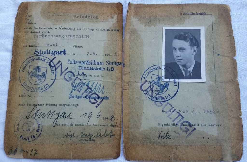 Aus dem Jahr 1948 stammt dieser Führerschein von Friedrich H.