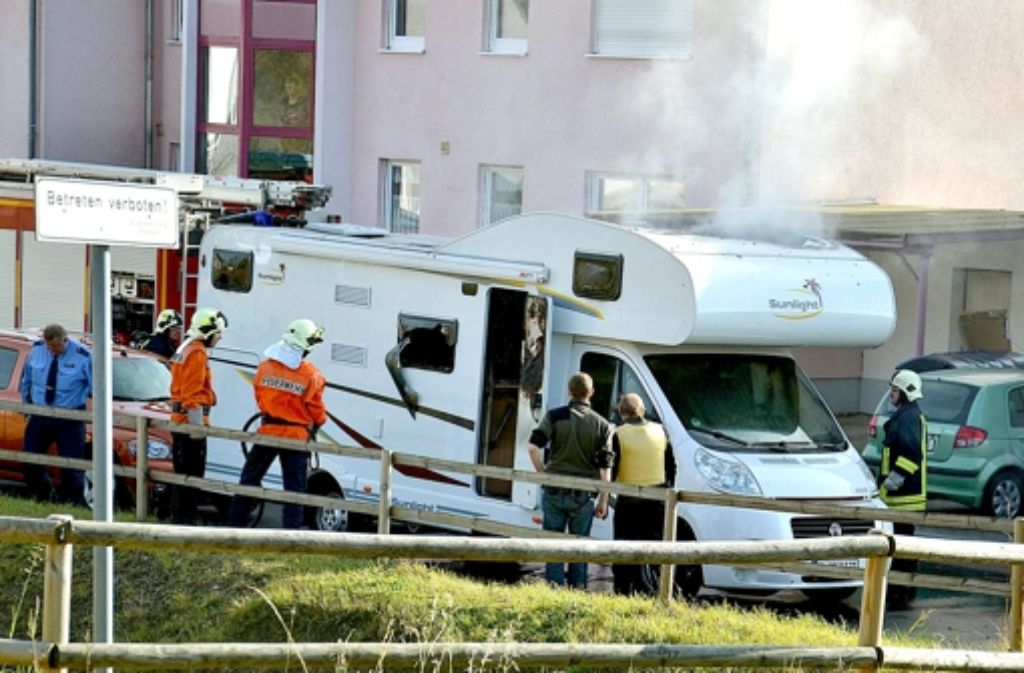 Selbstmord in Eisenach: in diesem Wohnwagen starben Mundlos und Böhnhardt. Foto: dpa
