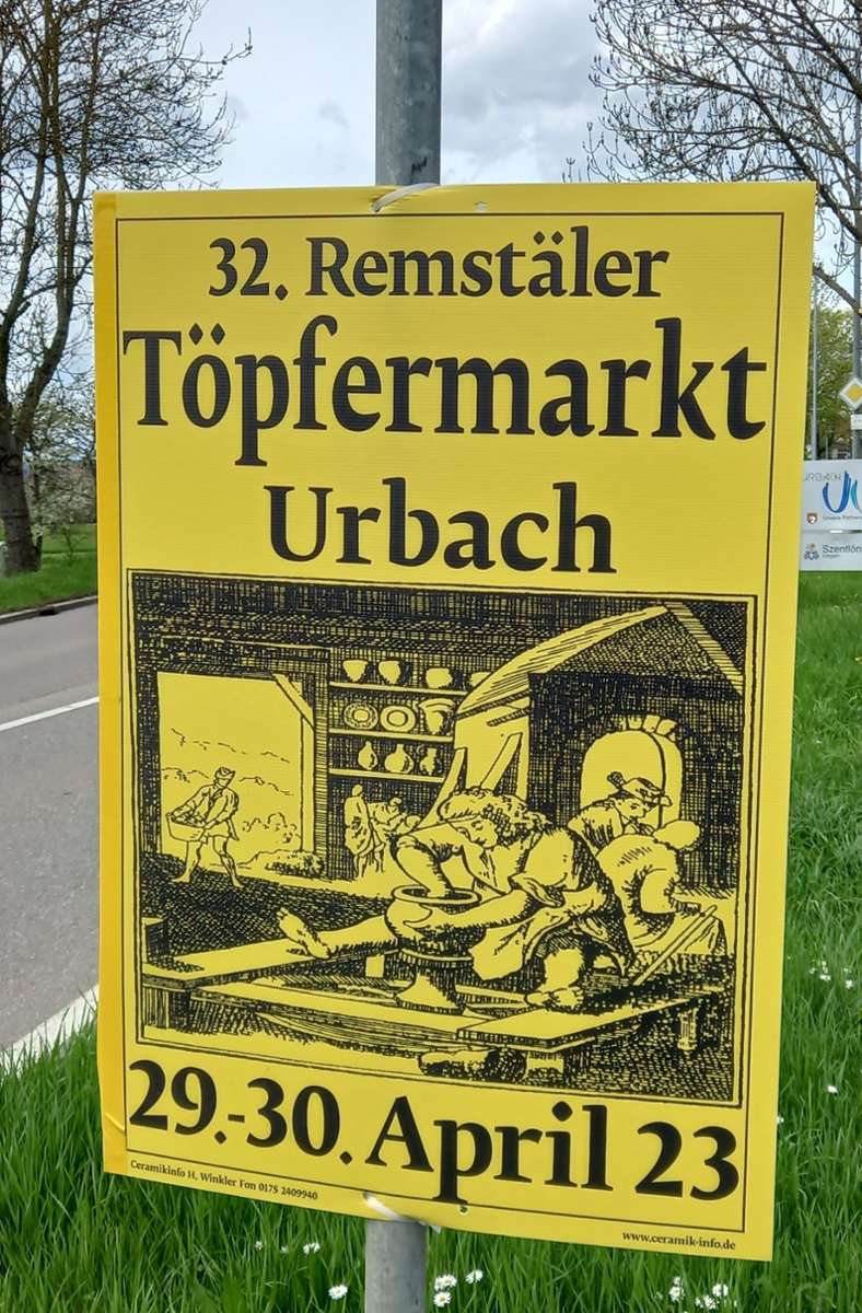 Die Plakate werben in verschiedenen Kommunen für den Remstäler Töpfermarkt.