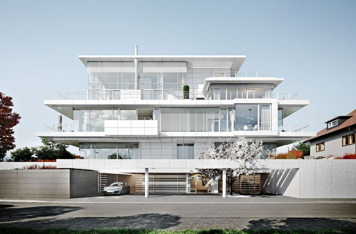 Visualisierung „Haus in Weiß“