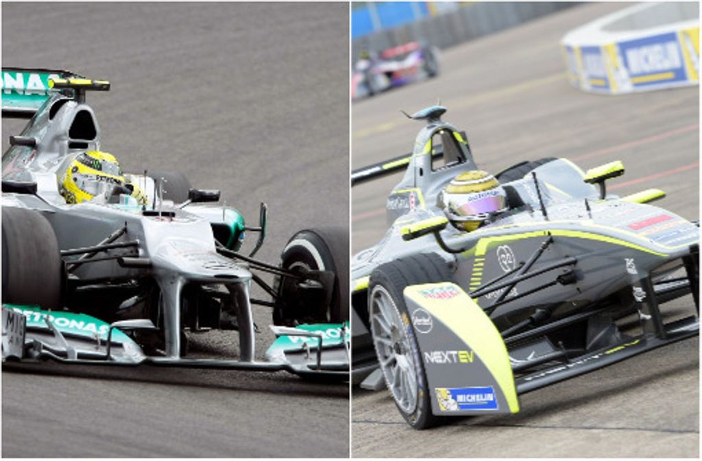 Was kann ein Formel-1-Wagen (links), was ein Formel-E-Auto nicht kann?