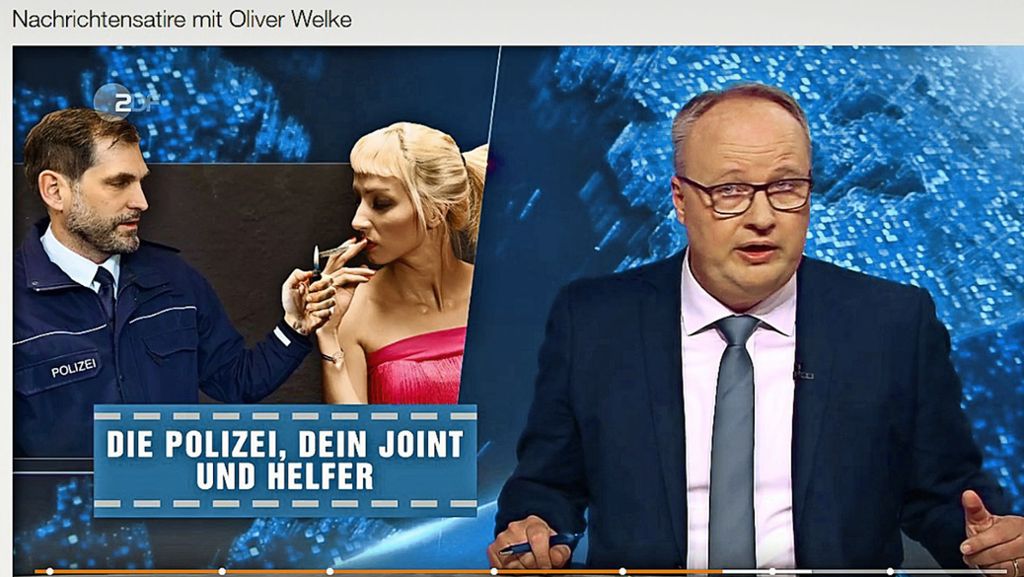  Die „Heute-Show“ lässt den Heilbronner Polizeisprecher für die Legalisierung von Cannabis werben. Der Beamte ist nicht amüsiert – und prüft rechtliche Schritte gegen das ZDF. 