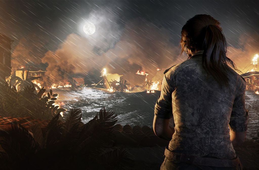 Mit dem eigenen Versagen konfrontiert: Lara Croft verfolgt die Auswirkungen einer von ihr ausgelösten Flutwelle.